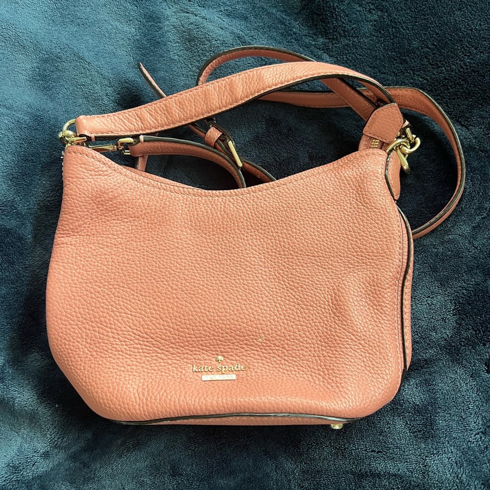 Kate Spade Pink Leather Shoulder Bag with Gold Hardware